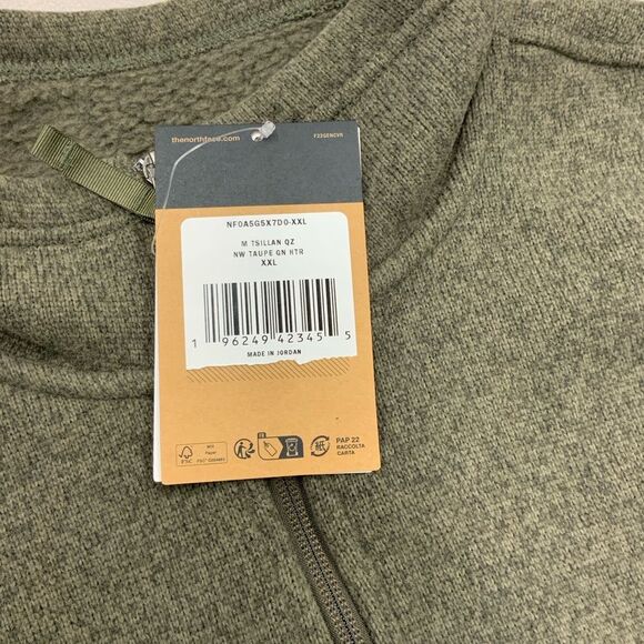 Men’s The North Face Tsillan 1/4 Zip Taupe Green XXL - Picture 3 of 3